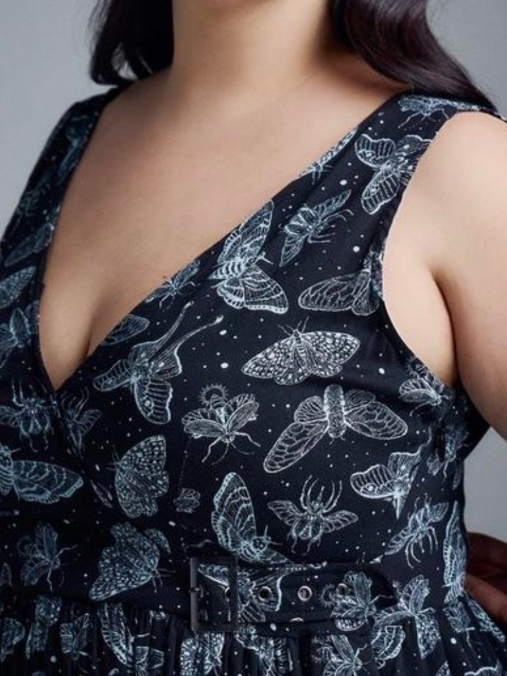 torrid Black Dress with White Moth Motif